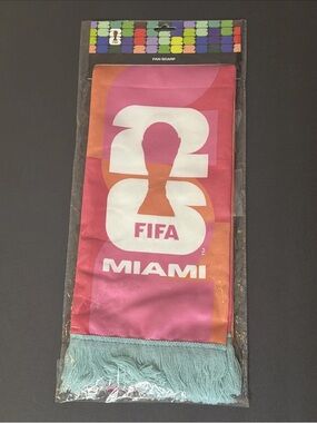 Official FIFA World Cup 2026 Miami Host City Scarf Pink Teal Sealed New